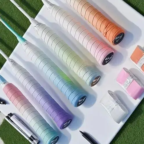 1Pc Gradient Overgrip Non-slip Sweat-absorbent Badminton Racket Grip Handle PU Winding Tape Badminton Accessories