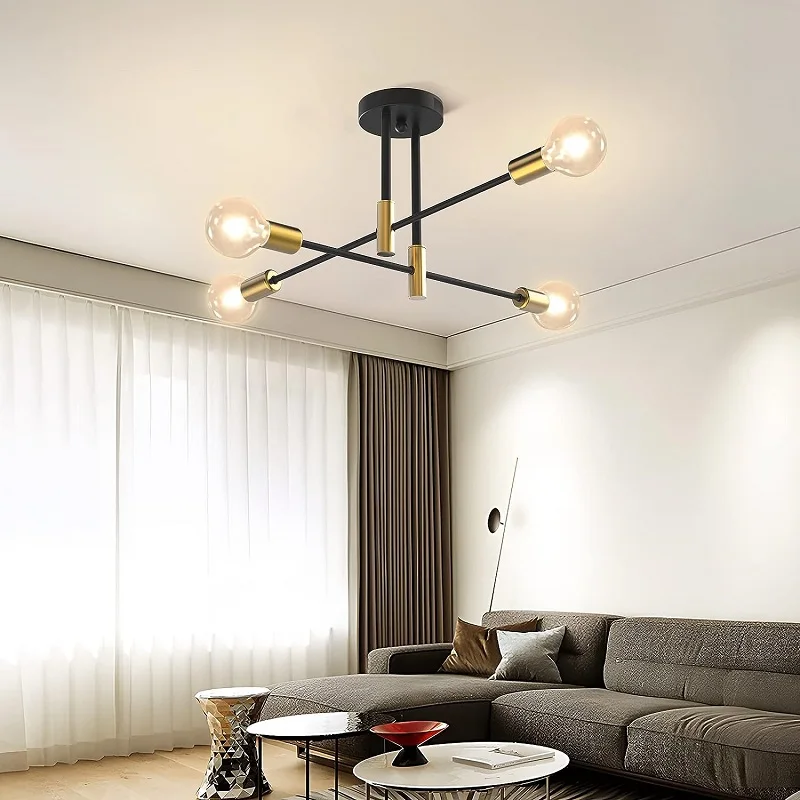 LED Chandelier Modern Led Spider Ceiling Lighting Industrial Iron Black/Golden Nordic Minimalist Home Decoration Living Room Dining Room Ceilin