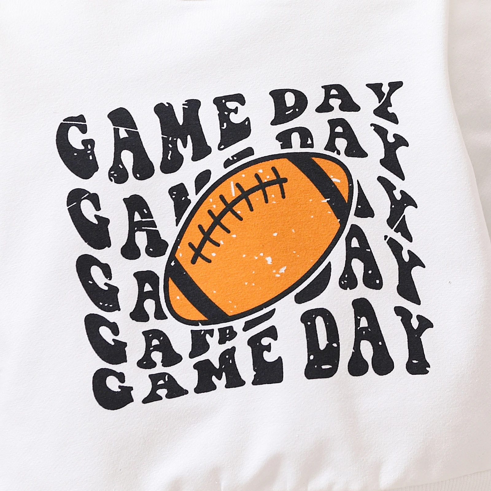 Autumn & Winter Baby Boy Children Clothes Letter &lsquo;Game Day&rsquo; Printed Rugby Long Sleeved T-Shirt