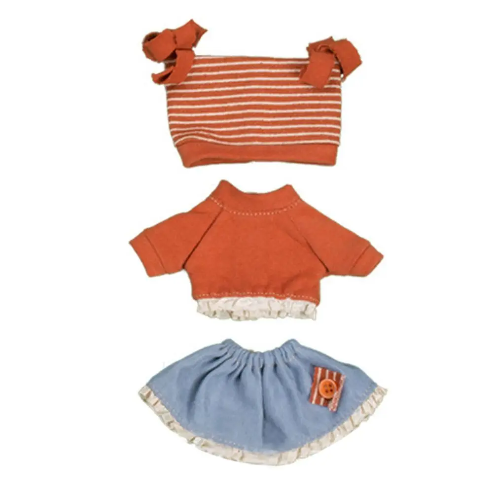 16cm Doll Clothes High-end Dress Up Mini Cute Dolls Skirt Suit Jeans Pants T-shirt Skirt Suit Kids Gift Toy DIY Doll Accessories