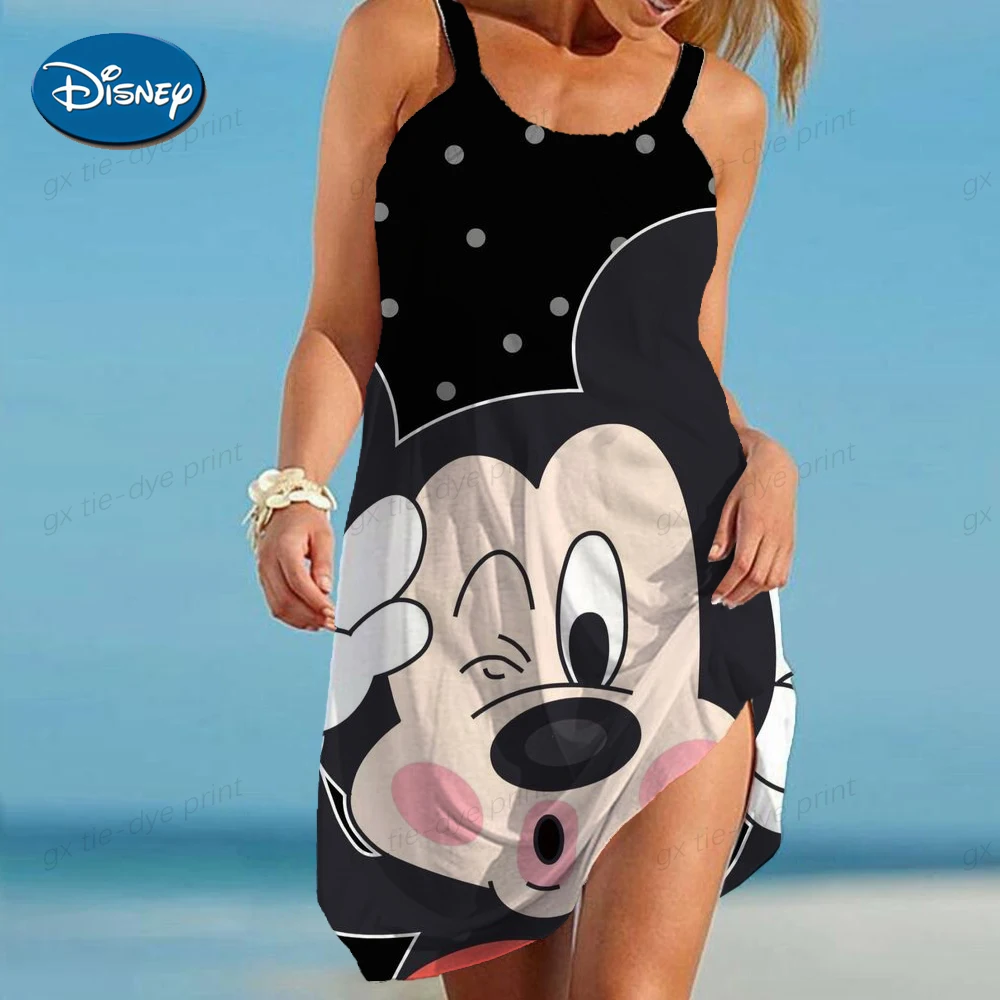 

Summer Disney Women's Beach Dress Sexy Cartoon Minnie Swimsuit Women's Beach Blouse Wrap Towel Backless Sling Mini Beach Skirt