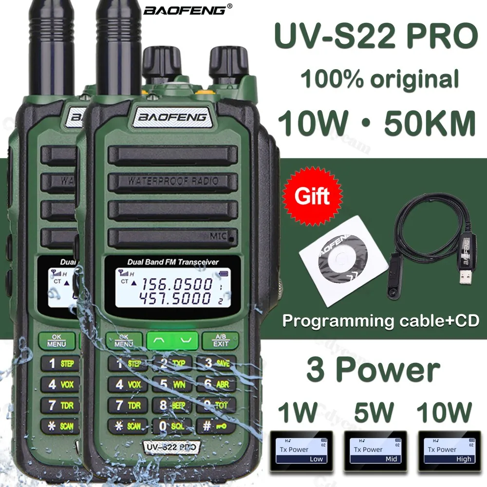 BaofengUVS22PRO10WV250KMwaterproofWalkieTalkieLongRangeCB