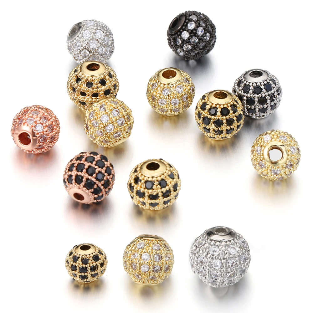 

5pcs Cubic Round Spacer Beads Wholesale Brass Zircon Loose Beads for Necklace Bracelet Earrings DIY Jewelry Making Accessories