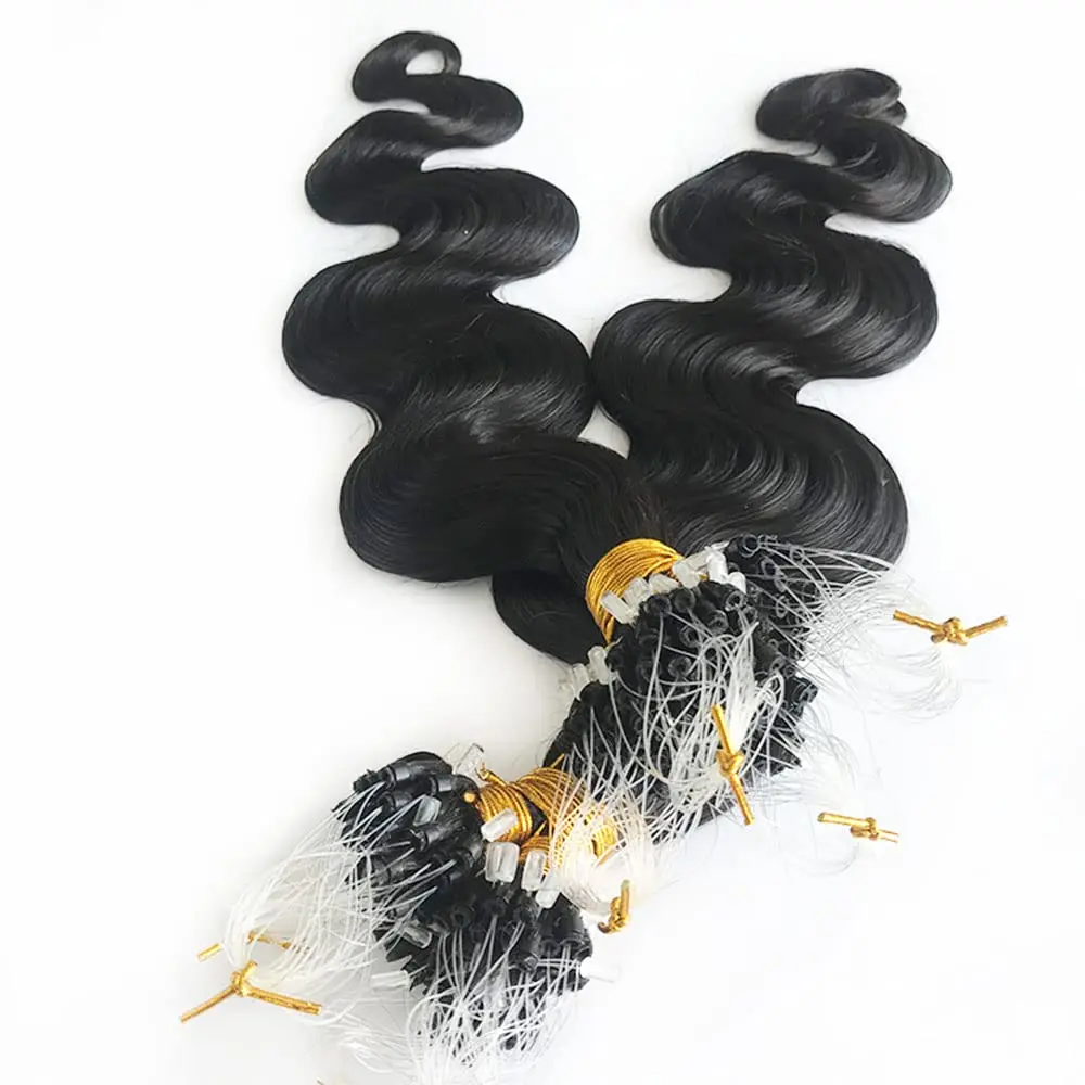Body Wave Hair Extensions micro loop hair Human Hair Extensions for Black Women Bead 50 Strands Extension Brazilian