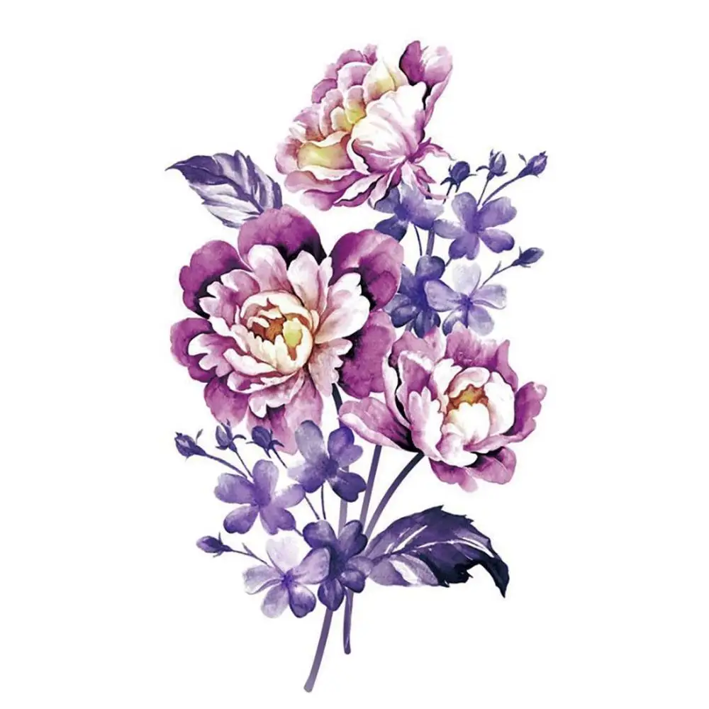 Removable Long Lasting Leg Body Art Temporary Decal Black Rose Butterfly Design Cover Scars 3D Body  Sticker