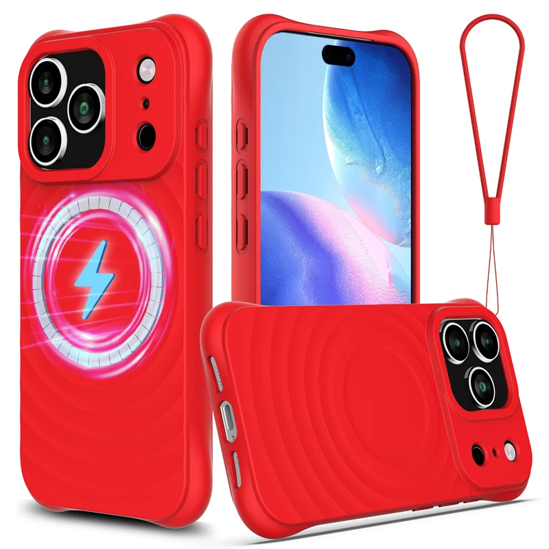 Magnetic Soft TPU Liquid Silicone Strap Case with Microfiber Lining
