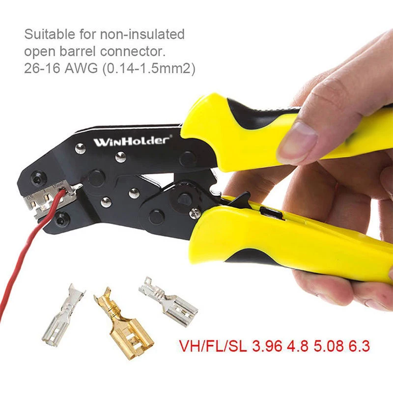 Winholder Professional Crimping Tool Wire Crimper Plier Self Adjustable Ratchet Terminal Non-insulated Cable Connectors Electric 3