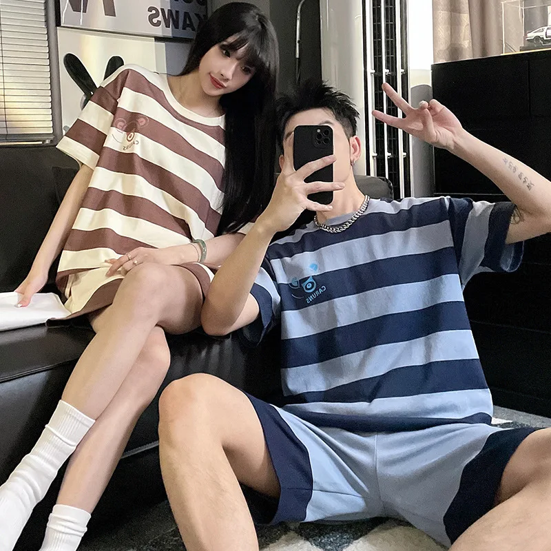 Cotton Couples Nightwear Bear Cool Women Men Pajamas Set Plus Size Homewear Pjs Female Male Pyjamas Pijamas Mujer Hombre