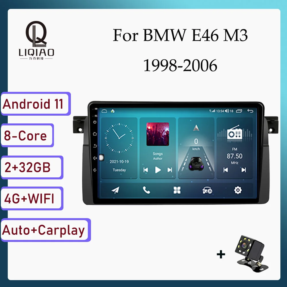 

2 Din Carplay Auto Car Radio For BMW E46 M3 1998-2006 Android Car Multimedia Player Head Unit GPS Navi Bluetooth 4G TMPS OBD USB
