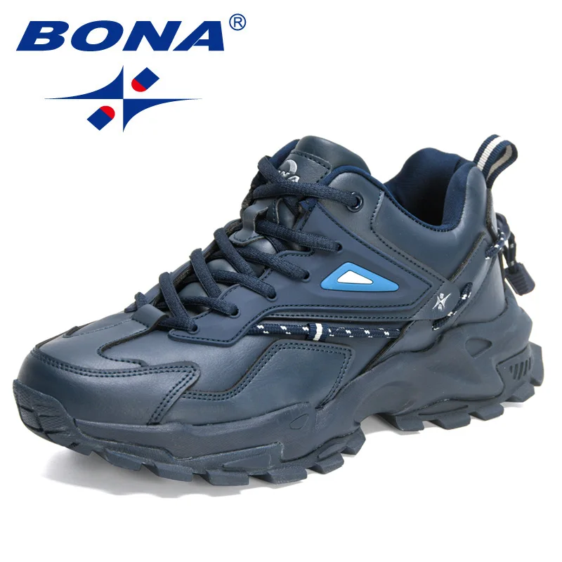 BONA New Designers Action Leather Casual Shoes Men Light Sneaker Man Fashion Breathable Comfortable Walking Shoe Mansculino casual sneakers leather shoes leather sneakers