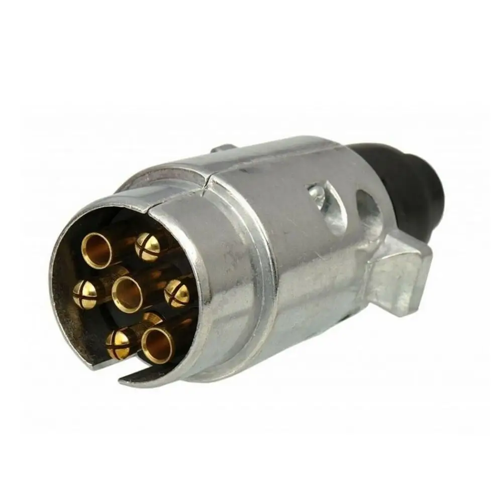12V 7 Pin Trailer Plug Socket Set Car Trailer Coupling Socket Towbar Towing 7 Pin Metal Connectors Adapter Accessories
