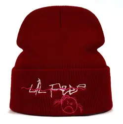 Lil Peep Embroidered Knitted Cap Love Lil Peep Pullover Cap Woolen Cap Bonnets Wholesale