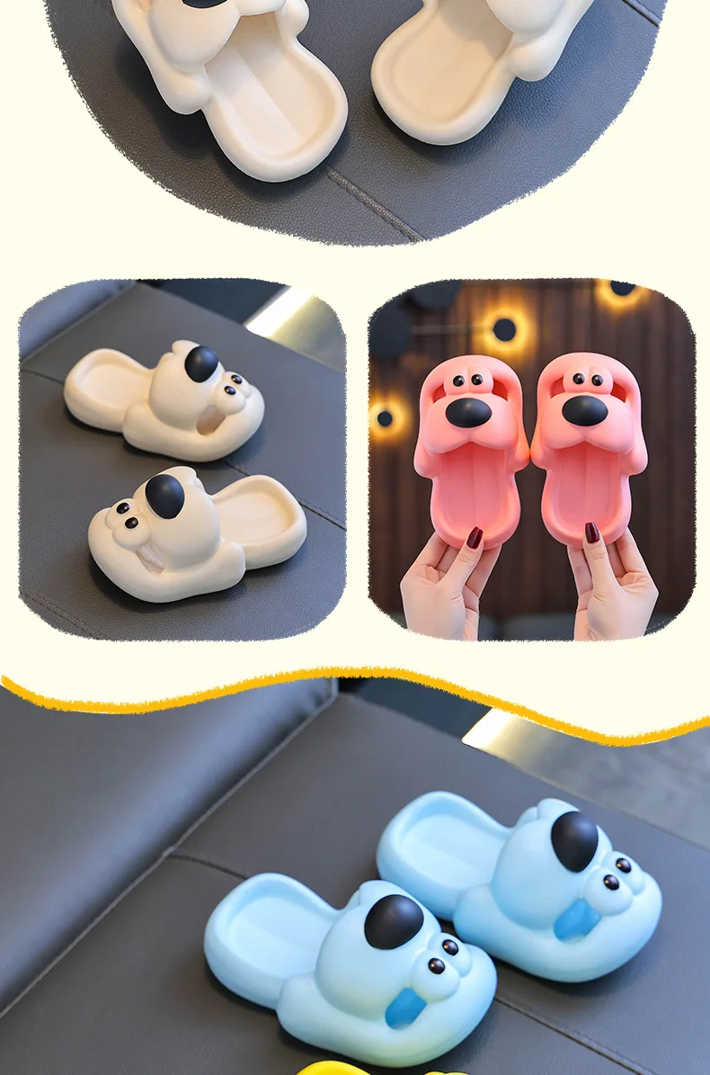 Children's Slippers - Cute Puppy Kids Indoor Slippers With Non Slip EVA Sole Sandals