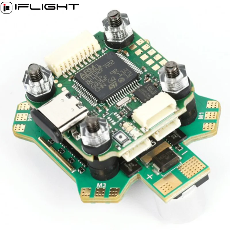 

Контроллер полета IFlight BLITZ Mini F7 Stack OSD(AT7456E) с BLITZ E55A 4-в-1 ESC DShot150/300/600 2-6S для FPV дрона самолета