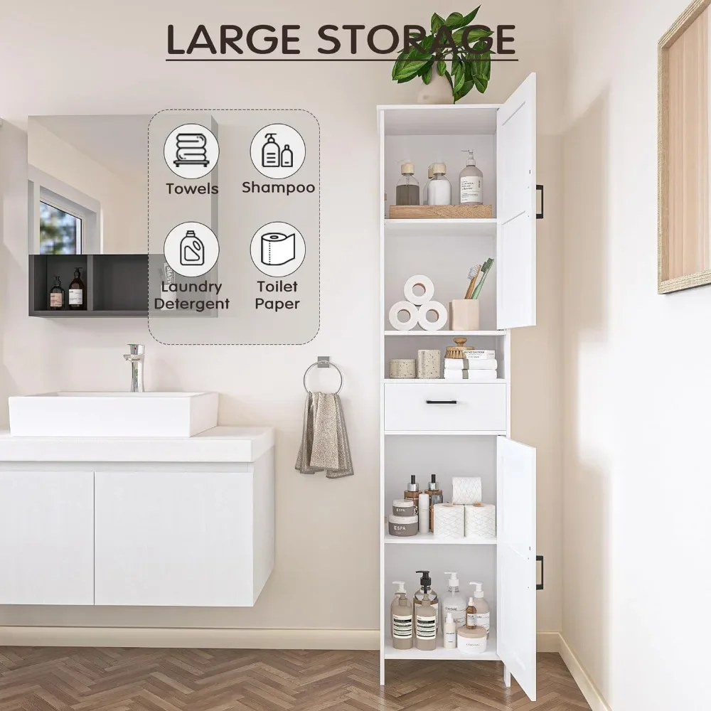 Homhedy 67 H Tall Bathroom Storage Cabinet，Storage Cabinet, Floor Cabinet  for Living Room, Entryway, Kitchen, Bedroom - AliExpress
