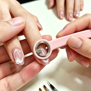 Anello per unghie con magnete sul manico, piccolo e pratico, forte forza magnetica, stampaggio monouso, facile da usare