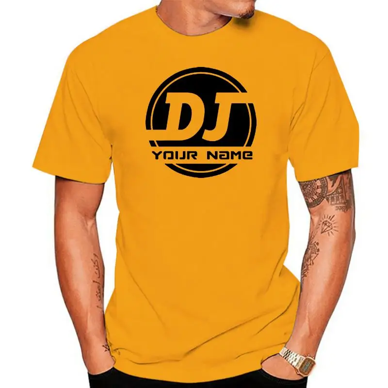 

2023 Printed Pure Cotton Men'S 100% Cotton For Man Shirts Men's Personalised DJ Logo ADD YOUR NAME Music T Shirt