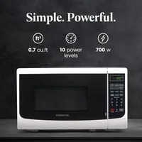 Countertop Microwave 700 Watt, Cubic Feet - With LED Lighting and Child Lock - Perfect for Apartments and Dorms - Easy to Clean 1