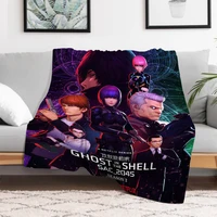 Classic Japan Anime Ghost In The Shell Print Custom Blanket Fluffy Soft Blankets Microfiber Bedding King Lid Knee Sofa Bed Nap 1