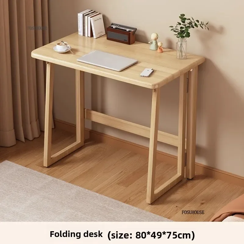 Scrivania pieghevole in legno massello - Scrivania moderna per computer per piccoli spazi, tavolo da gioco e studio portatile per camera da letto, tavolo da ufficio, стол
