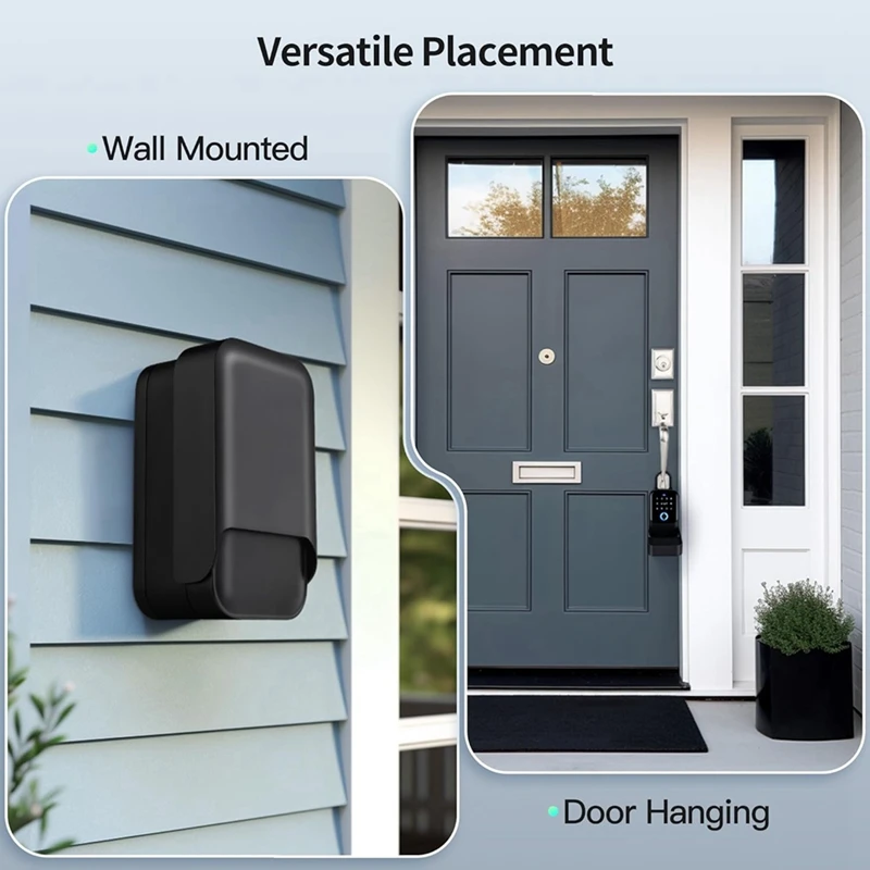 Smart Key Lock Box, Fingerprint, Control, Key, Password, Access Card, Bluetooth Unlock, Office Security-Wall-Mounted