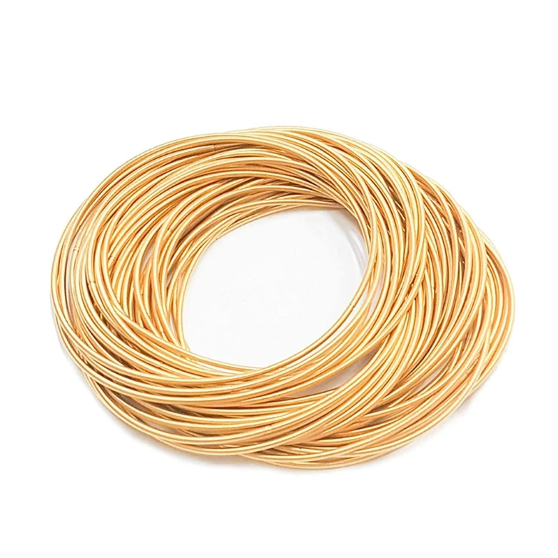 50 Pcs Beaded Gold-covered Spring Bracelet Diy Spiral Telescopic Carbon Steel Bracelet Elastic Non-Slip Bracelet Craft