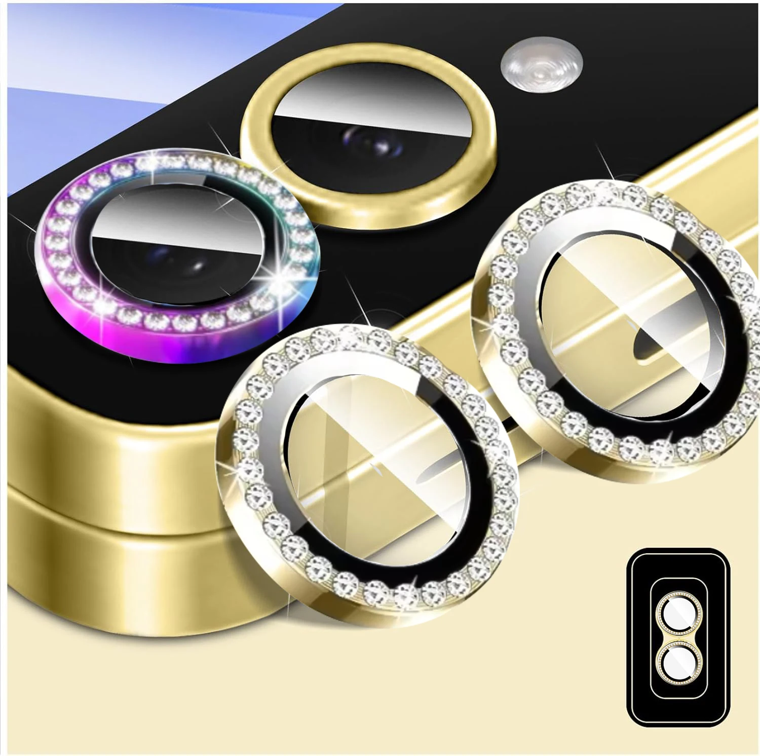 Luxury Diamond Camera Protector - Premium Tempered Glass Lens Cover