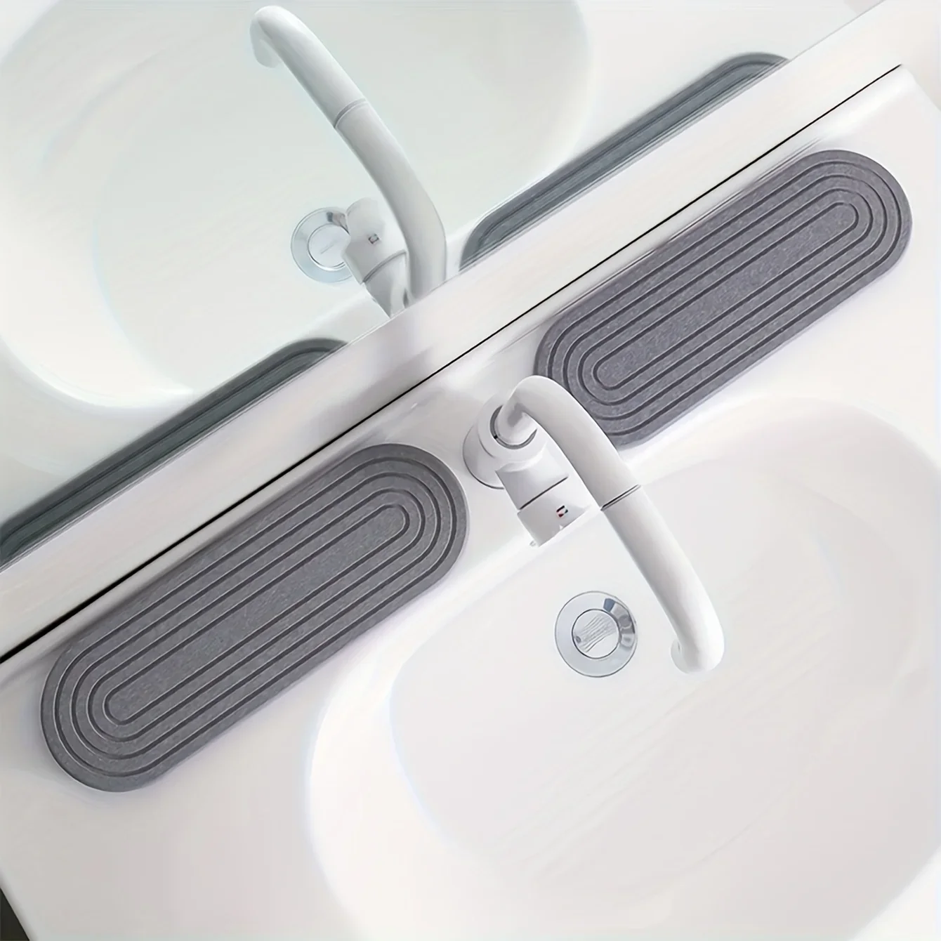 1pc Oval Carved Diatom Mud Absorbent Stone Table Mat, Beautiful And Simple,Suitable for Bathroom Countertops,Kitchen Countertops