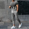 Fashion Men Tracksuit T-Shirt 2 Piece Set Short Sleeve Sportswear Suits Men Clothing Trousers Casual O-Neck Tops Pant Streetwear 4