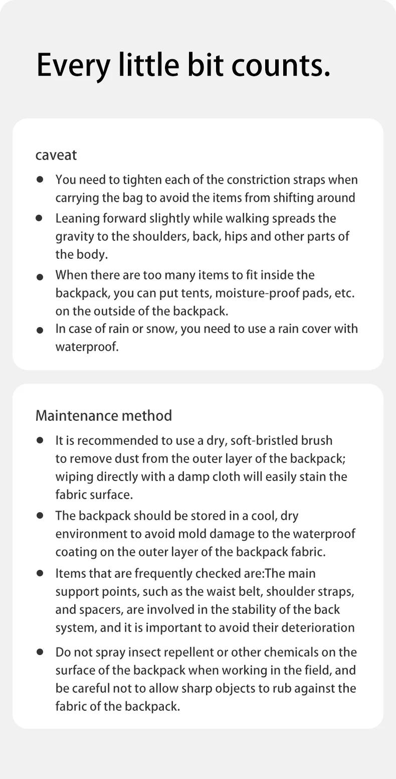 Naturehike He Series Rucksack Trekking 30L+5L Großer Elastischer Kapazitätsrucksack für Reisen, Bergsteigen, Camping und 1-Tages-Ausflüge – Detail 24