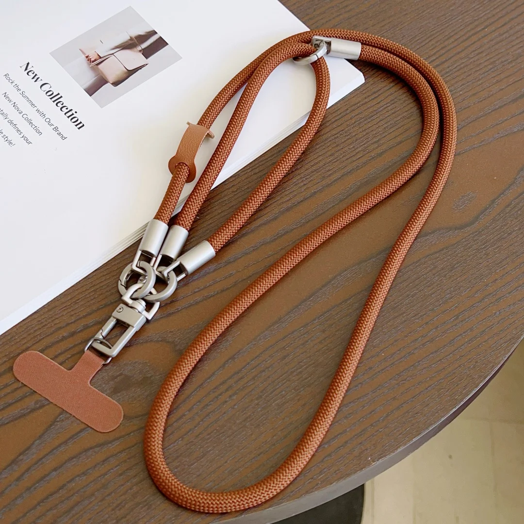 Versatile Dual-Use Lanyard and Cross-Body Strap Keychain in Solid Color for Mobile Device Holders