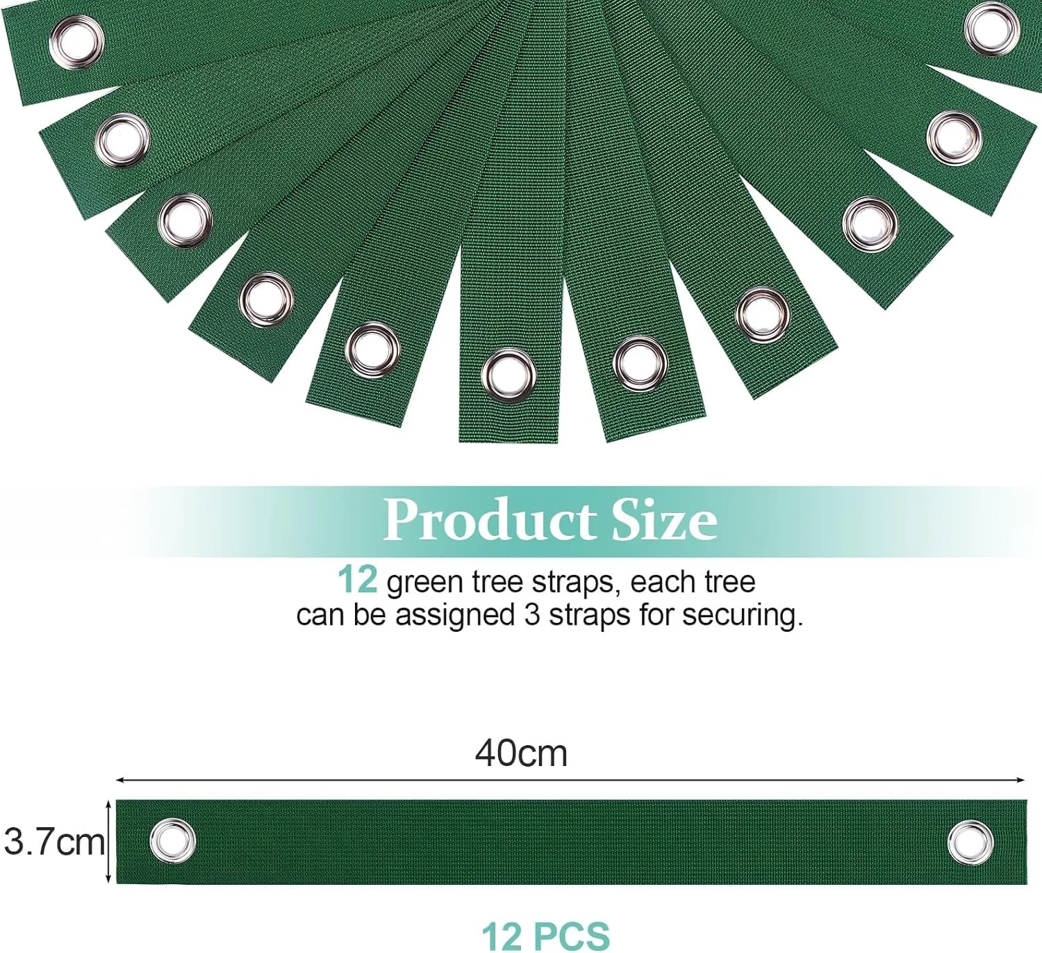 10Pcs Tree Straps for Staking Storm Protection 15.7 inch Leaning Trees with Grommets Heavy Duty Windproof Straightening Ties