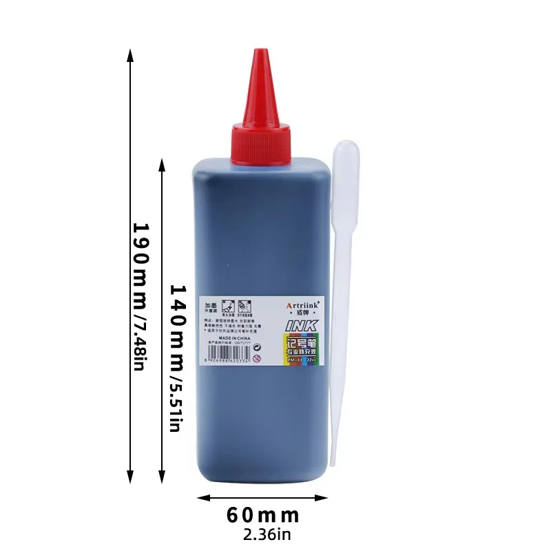 500ml 점보 마커 리필 잉크 ? 검정/빨강/파랑, 유성 방수, 사무실, 학교, 공장, 창고 마킹용 대용량