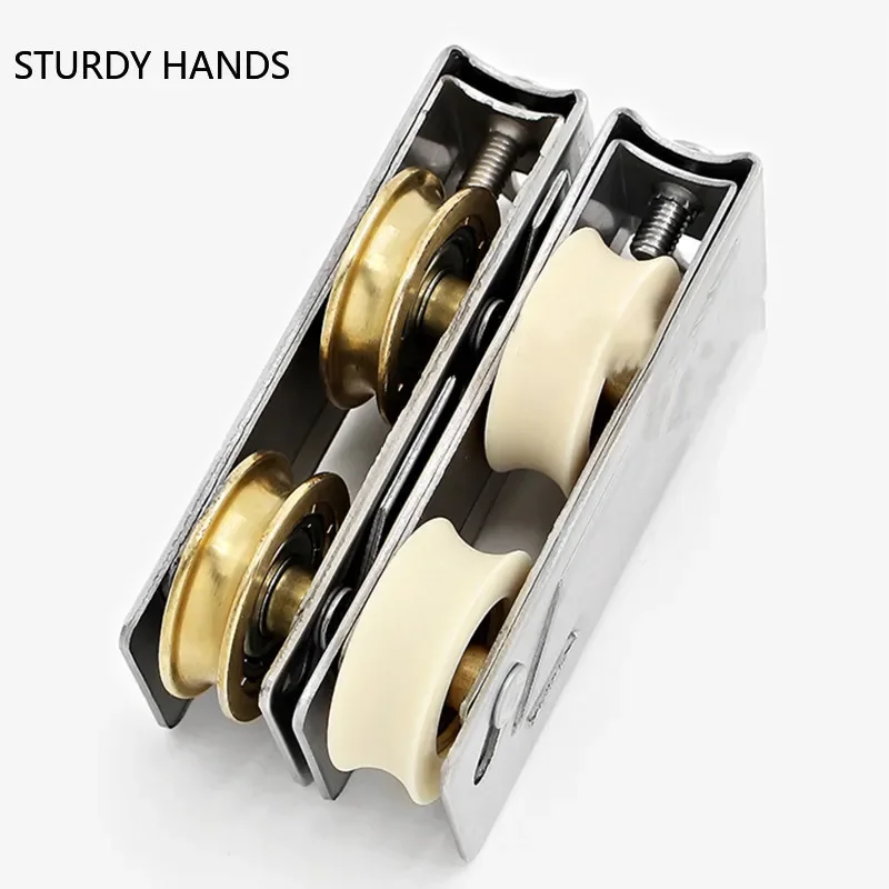 80 Type Stainless Steel Double Copper Wheel Door and Window Pulley Furniture Bearing Roller Kitchen Door Pulley Home Hardware