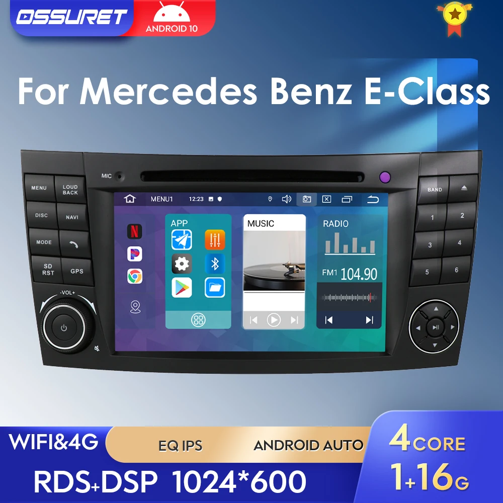 Автомобильный DVD-плеер 7 дюймов IPS Android 10 2Din GPS стерео для Mercedes Benz E Class W211 E350 G CLK CLS W463