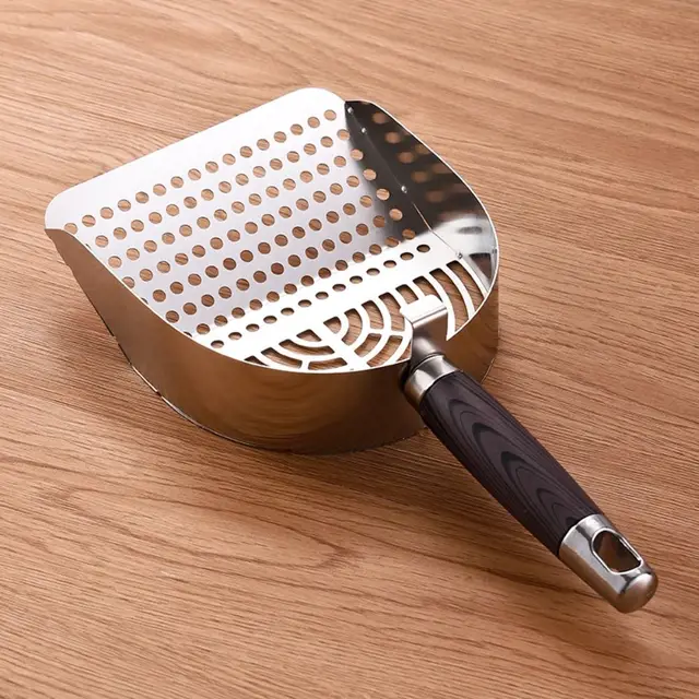 Stainless Steel Cat Litter Scoop Deep Shovel Sturdy Mesh Pet Waste Shovel Long Handle Comfortable Grip Cat Poop Sifting Tool 3