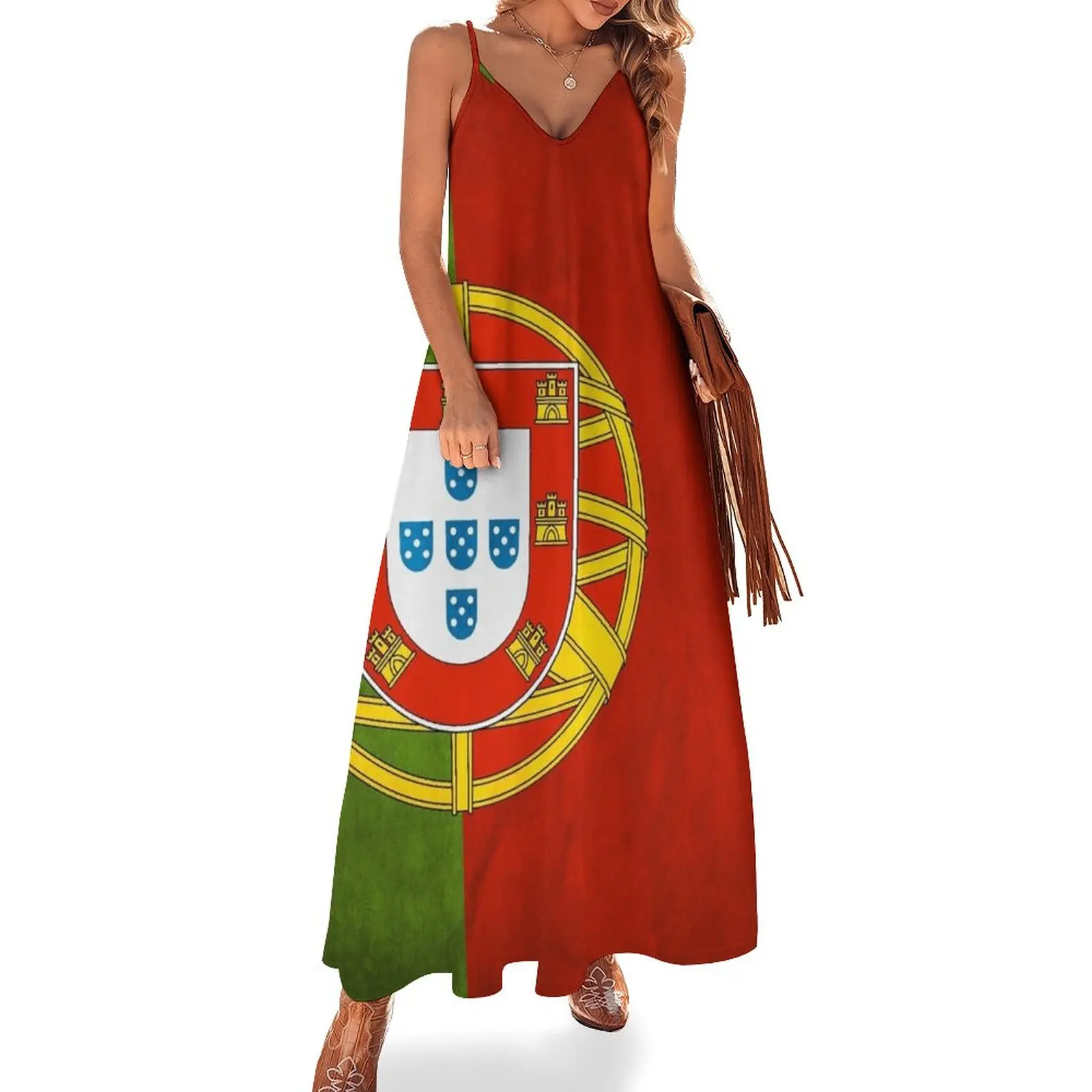 

Portugal Portuguese Flag National Flag of Portugal Portuguese National Flag Sleeveless Dress summer dress women 2024