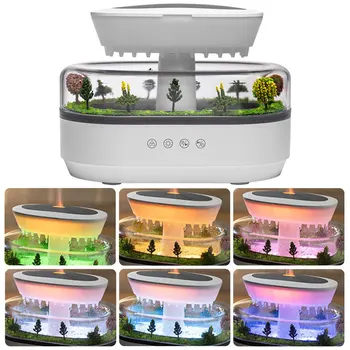 Rain Cloud Air Humidifier Water Drip Micro Landscape Cool Mist Humidifier with 7 Night Light Aromatherapy Diffuser for Bedroom 1