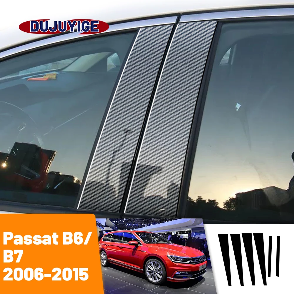 Für vw passat b6 b7 Kohle faser Fenster tür Säule Deal b c Säulen pfosten Abdeckung Trim Aufkleber