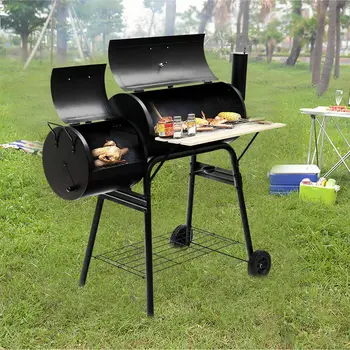 Outdoor BBQ Grill Charcoal Barbecue Pit Patio Backyard Meat Cooker Smoker 4