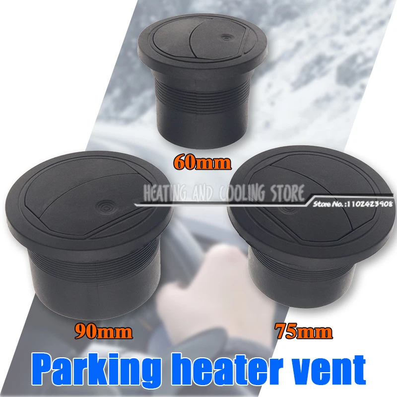 Car Diesel Heater Pipe Openable Round Vent Outlet Rotatable Black Exhaust Joint Connector 42/60/75/90mm for Parking Heater