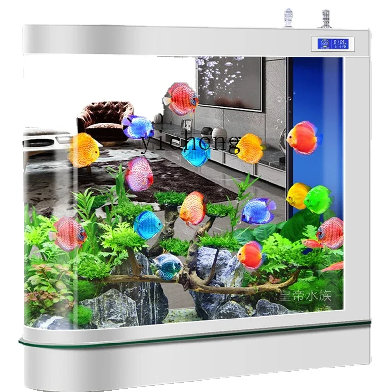 

ZK New Advanced Bullet Living Room Small Ecological Screen Floor Glass U-Shaped Partition Fish Globe