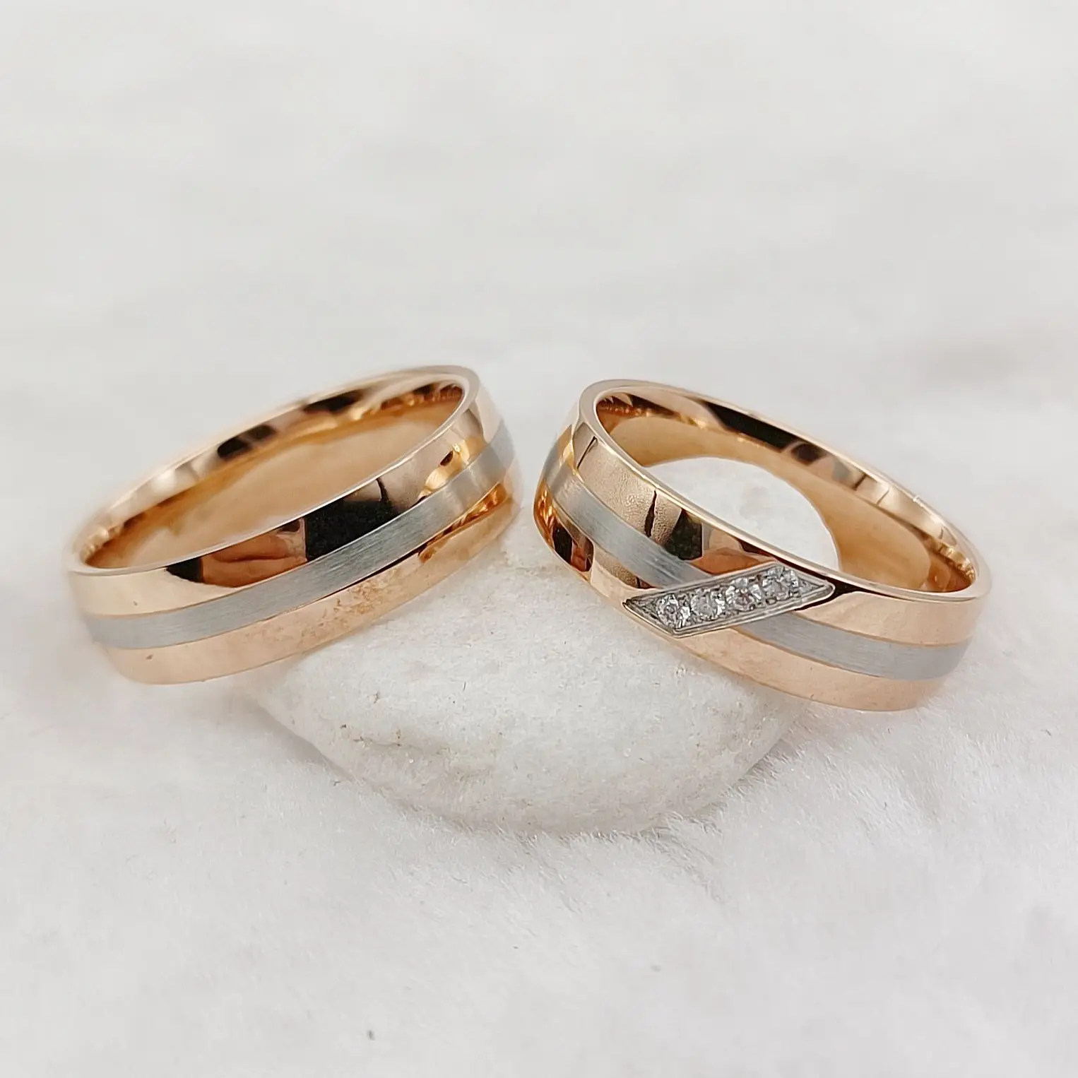 Wedding Rings Gold Plated 18k Stainless Steel Couples Ring
