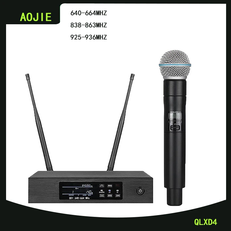 aojie qlxd4 High Quality UHF Professional Wireless Microphone System