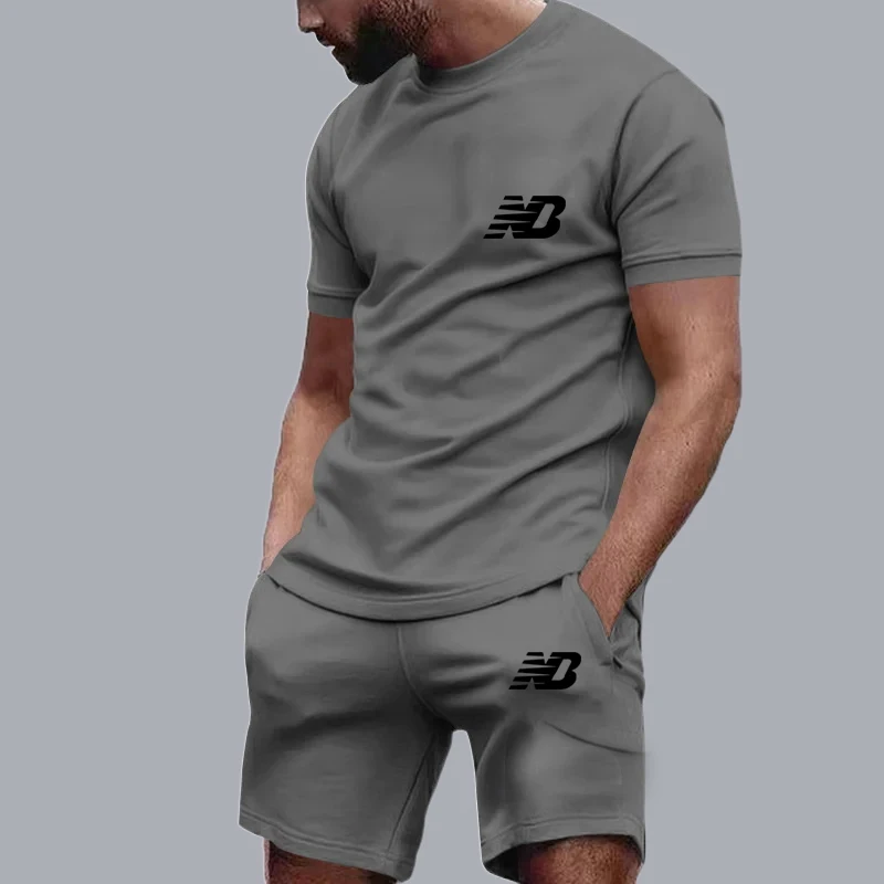 Summer Men's Sports Wear Sets Fashion Men Short Sleeve T Shirts+sport Shorts Suit Casual Men Quick Drying 2-piece Set Clothing