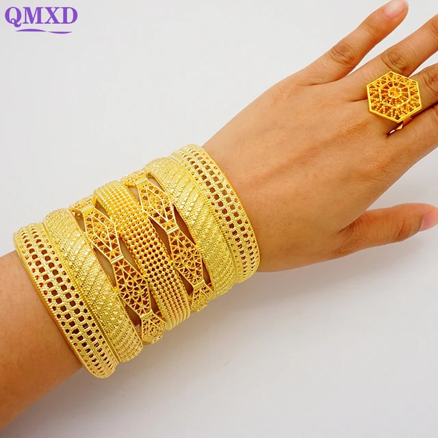 Gold Woman Bracelet Ring | Indian Wedding Jewelry | Dubai Woman Bracelet |  Bangles Women - Bangles - Aliexpress