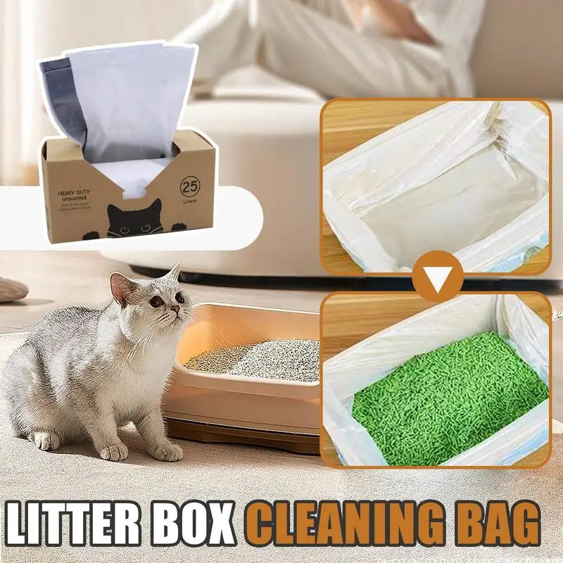 

25Pcs Litter Box Bags For Cats Waste Bags Thickened Litter Box Garbage Bag Trash Bag Poop Bags Cat Tiolet Accessories Pet Supply