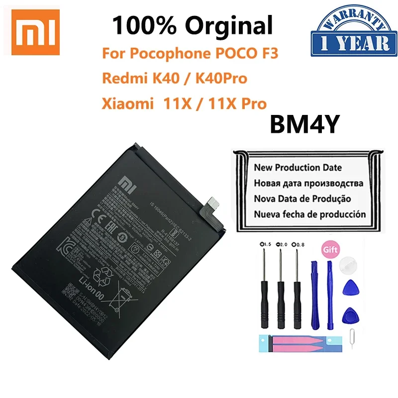 

New Original BM4Y 4520mAh Replacement Battery For Xiaomi 11X 11XPro Redmi K40 Pro Poco F3 PocoF3 Phone Batteries Bateria