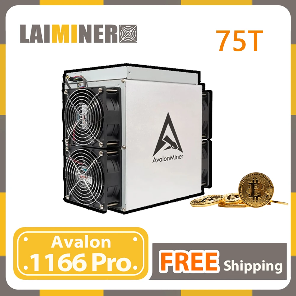 Canaan Avalon Miner A1166 Pro 75Th/S Sha256 Con Alimentatore Asic Miner 1166 Pro Btc Bth Bitcoin Miner 3420W