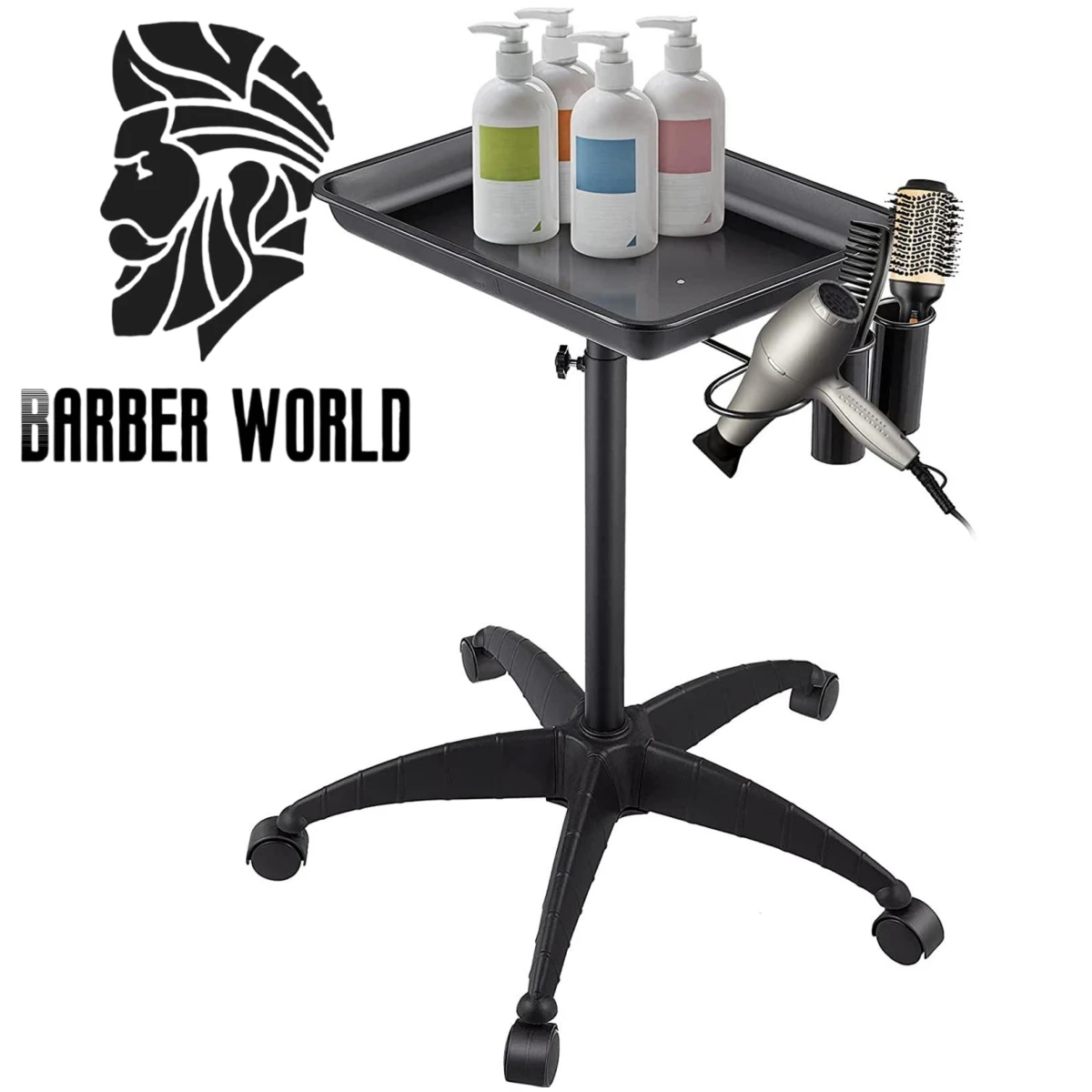 Salon Barbershop Tray Height Adjustable Stainless Steel Trolley Rolling Cart Stand Medical SPA Clinic Service Cart Storage Stand orp 601 et factory direct price emergency abs hospital trolley medical crash cart